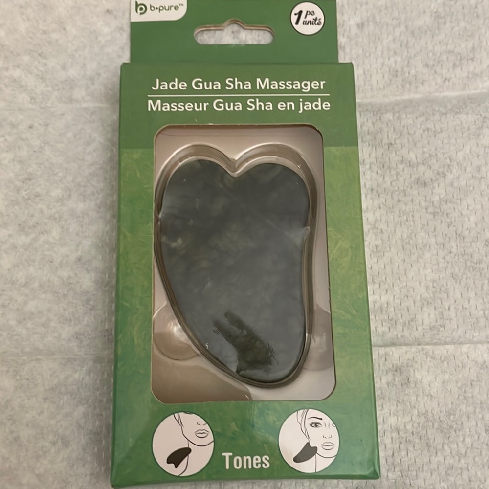 Green Jade Gua Sha massager stone face skin toner new